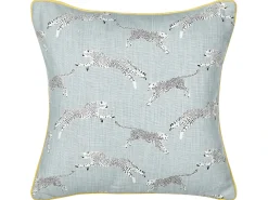 Set di 2 cuscini ARALES Cotone 45 x 45 cm Grigio chiaro Trama animale