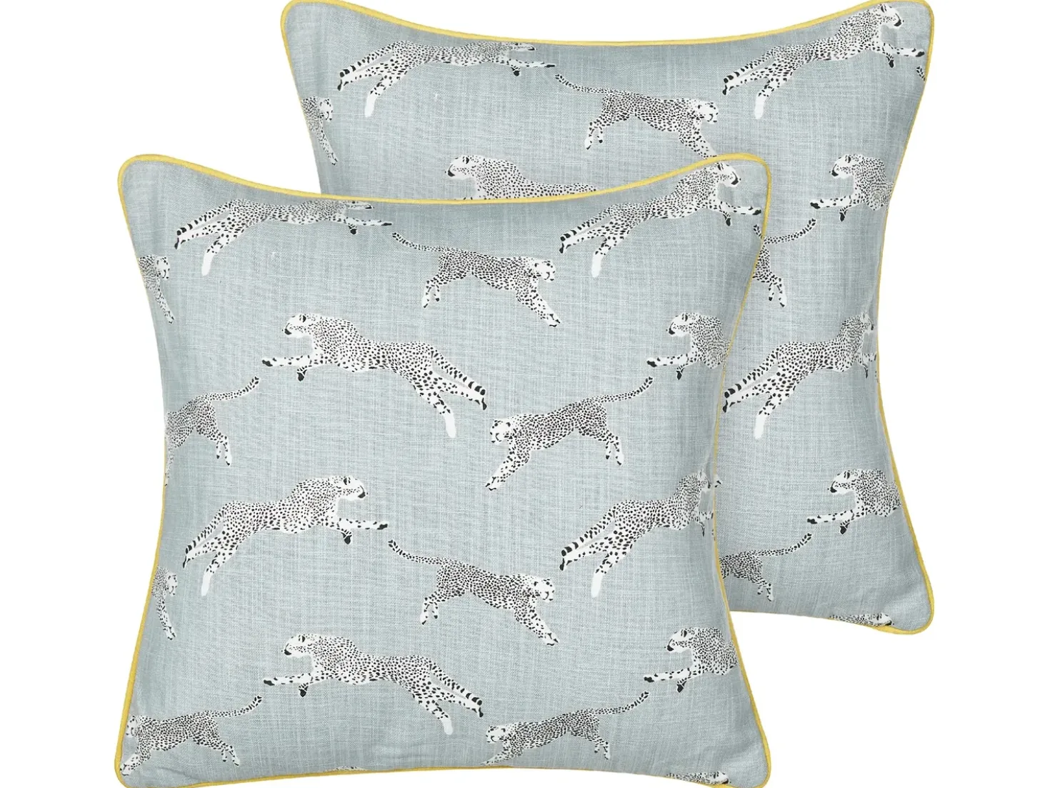 Set di 2 cuscini ARALES Cotone 45 x 45 cm Grigio chiaro Trama animale