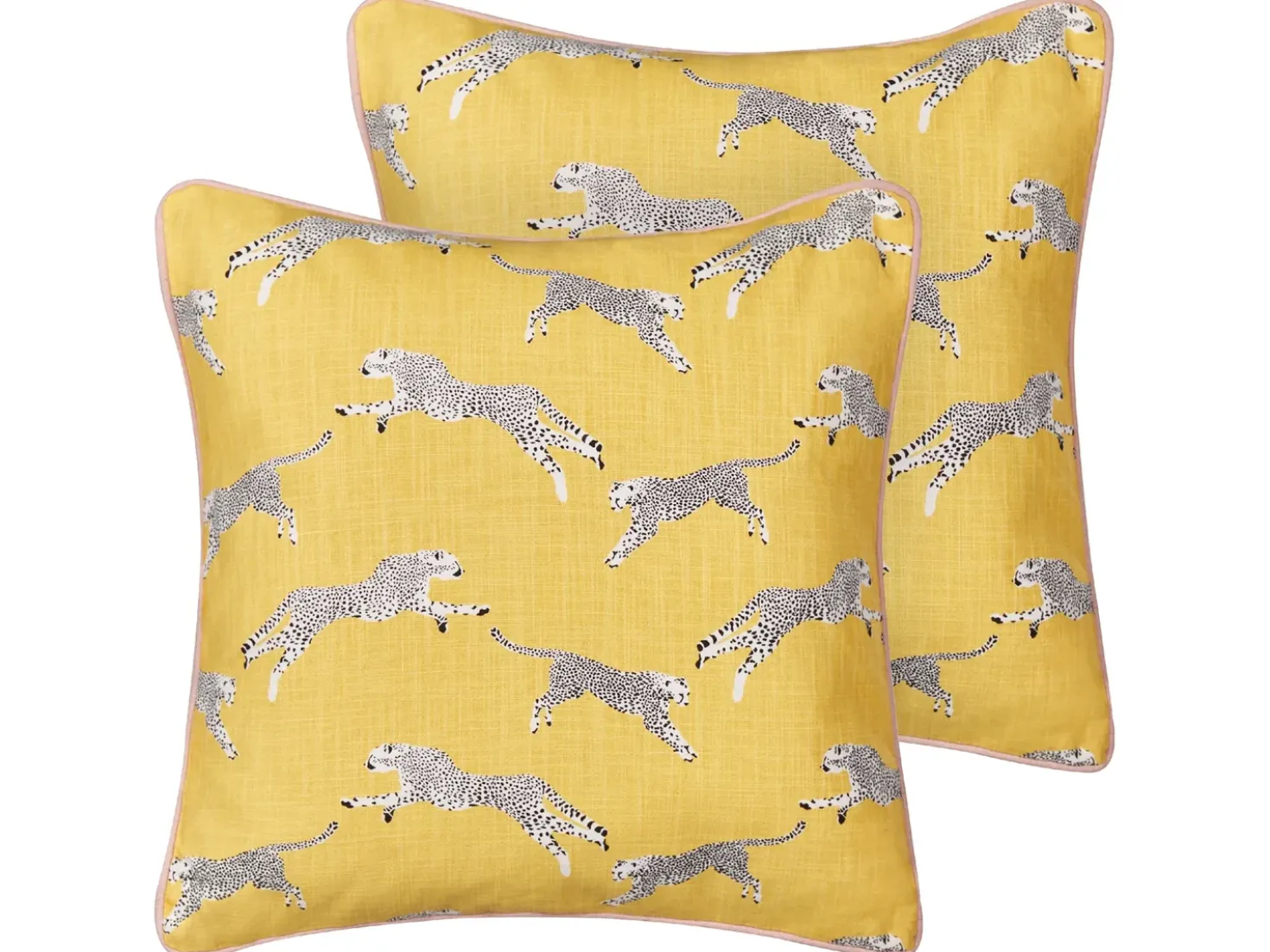 Set di 2 cuscini ARALES Cotone 45 x 45 cm Giallo Trama animale