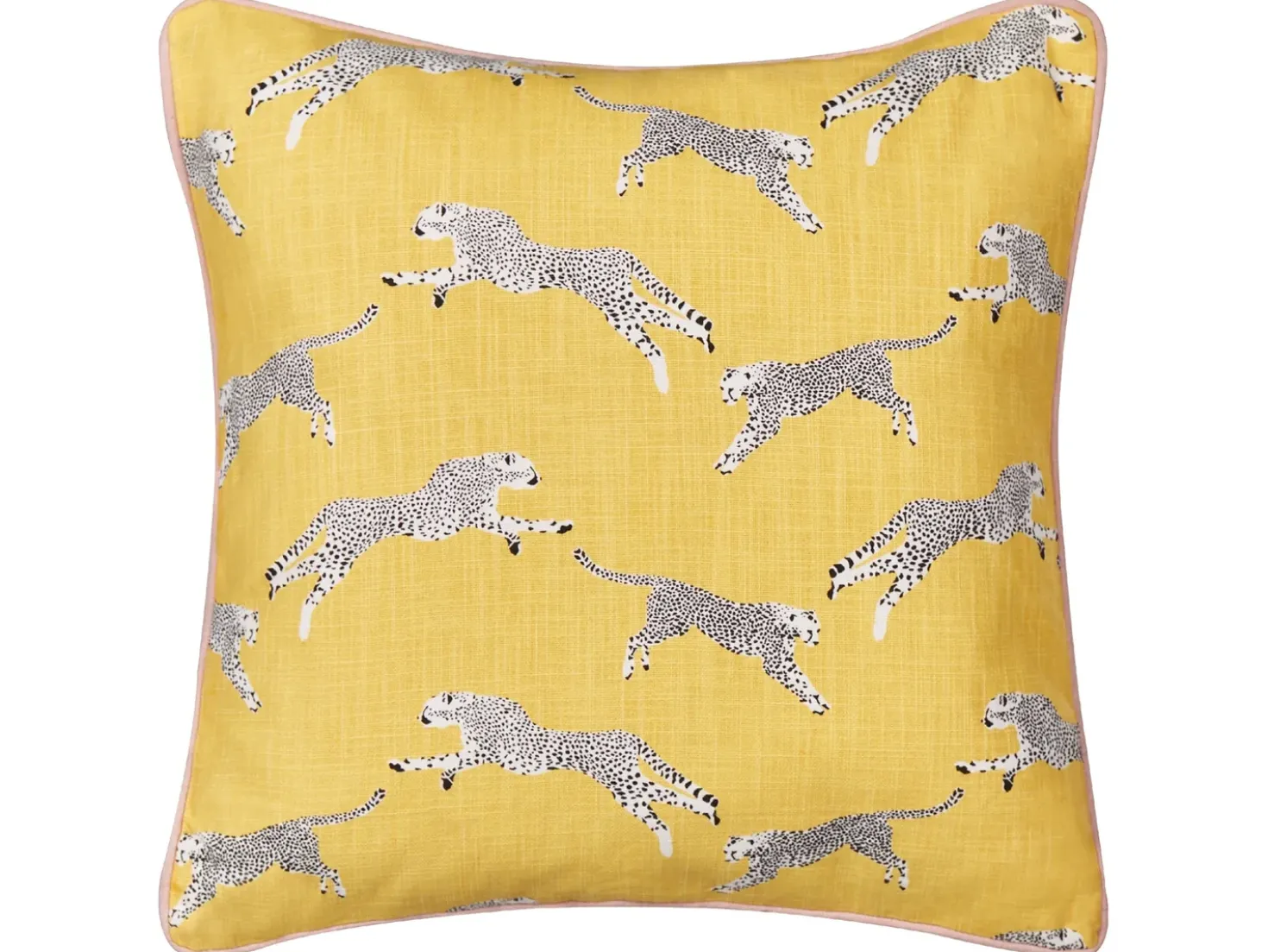 Set di 2 cuscini ARALES Cotone 45 x 45 cm Giallo Trama animale