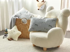 Set di 2 cuscini ARALES Cotone 30 x 50 cm Grigio chiaro Trama animale