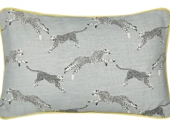 Set di 2 cuscini ARALES Cotone 30 x 50 cm Grigio chiaro Trama animale