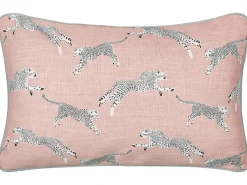 Set di 2 cuscini ARALES Cotone 30 x 50 cm Rosa pastello Trama animale
