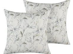 Set di 2 cuscini ARBOR 45 x 45 cm Beige Trama floreale