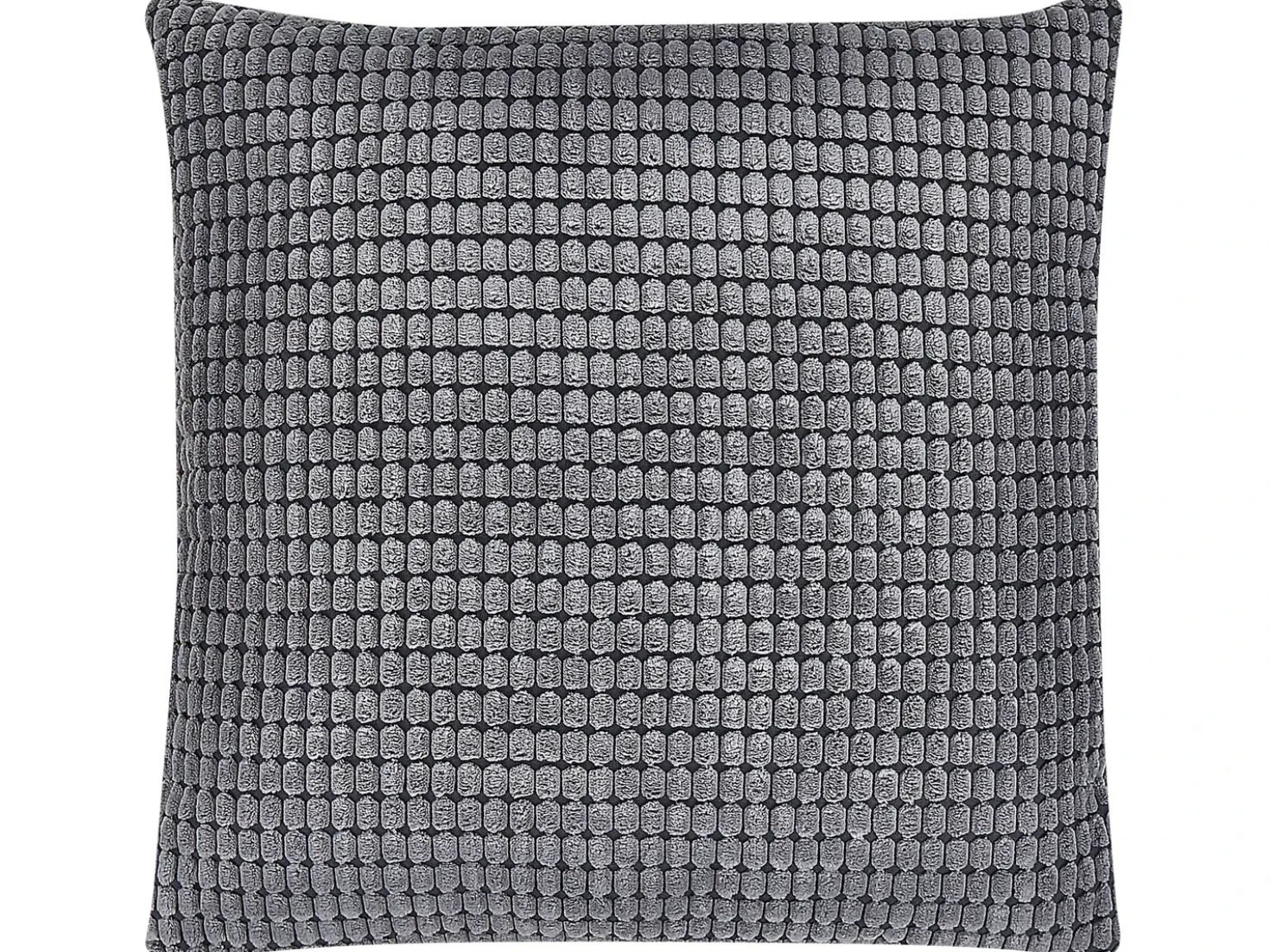 Set di 2 cuscini ASPIDISTRA Velluto 45 x 45 cm Grigio Trama geometrica