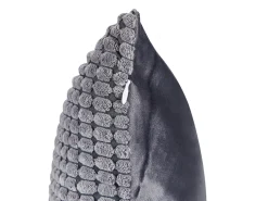 Set di 2 cuscini ASPIDISTRA Velluto 45 x 45 cm Grigio Trama geometrica