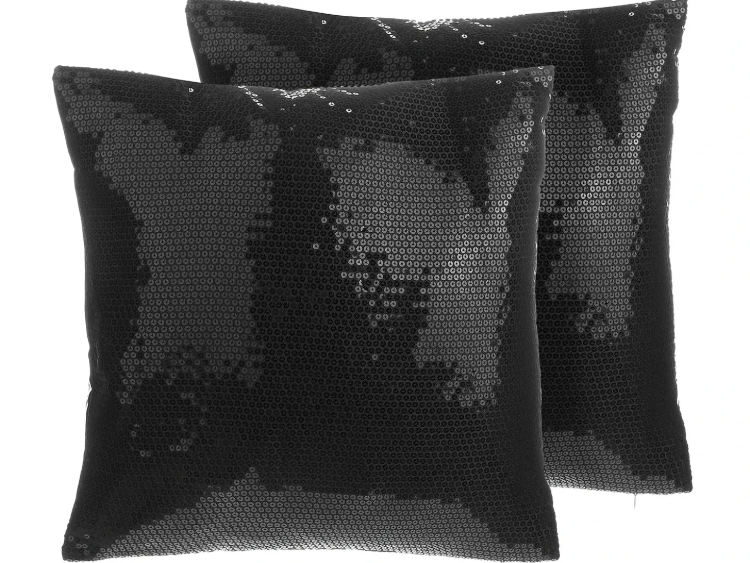 Set di 2 cuscini ASTER 45 x 45 cm Nero Tinta unita