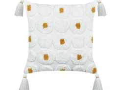Set di 2 cuscini AZALIA Cotone 45 x 45 cm Bianco Trama floreale