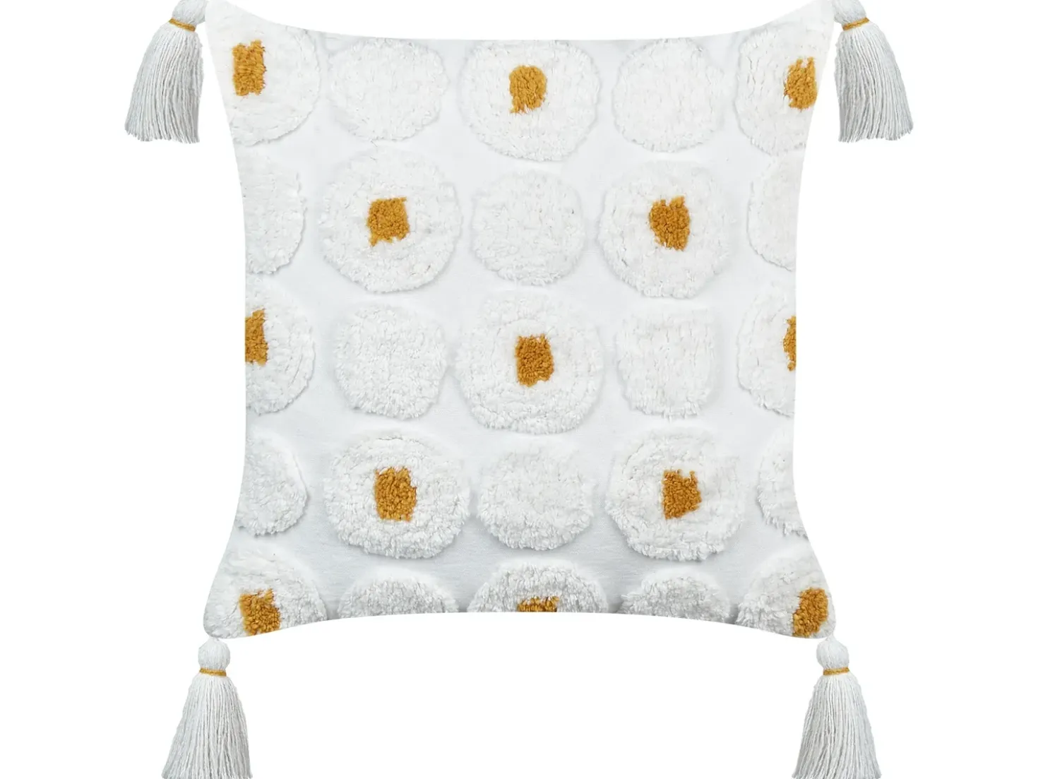 Set di 2 cuscini AZALIA Cotone 45 x 45 cm Bianco Trama floreale