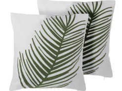 Set di 2 cuscini AZAMI Cotone 45 x 45 cm Verde scuro Trama di piante