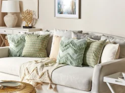 Set di 2 cuscini BACOPA Cotone 45 x 45 cm Verde Trama Chevron