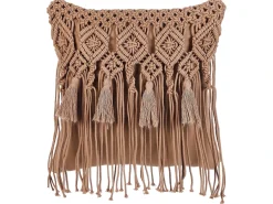 Set di 2 cuscini BAMIAN Cotone 45 x 45 cm Marrone chiaro Trama geometrica