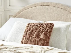Set di 2 cuscini BAMIAN Cotone 45 x 45 cm Marrone chiaro Trama geometrica