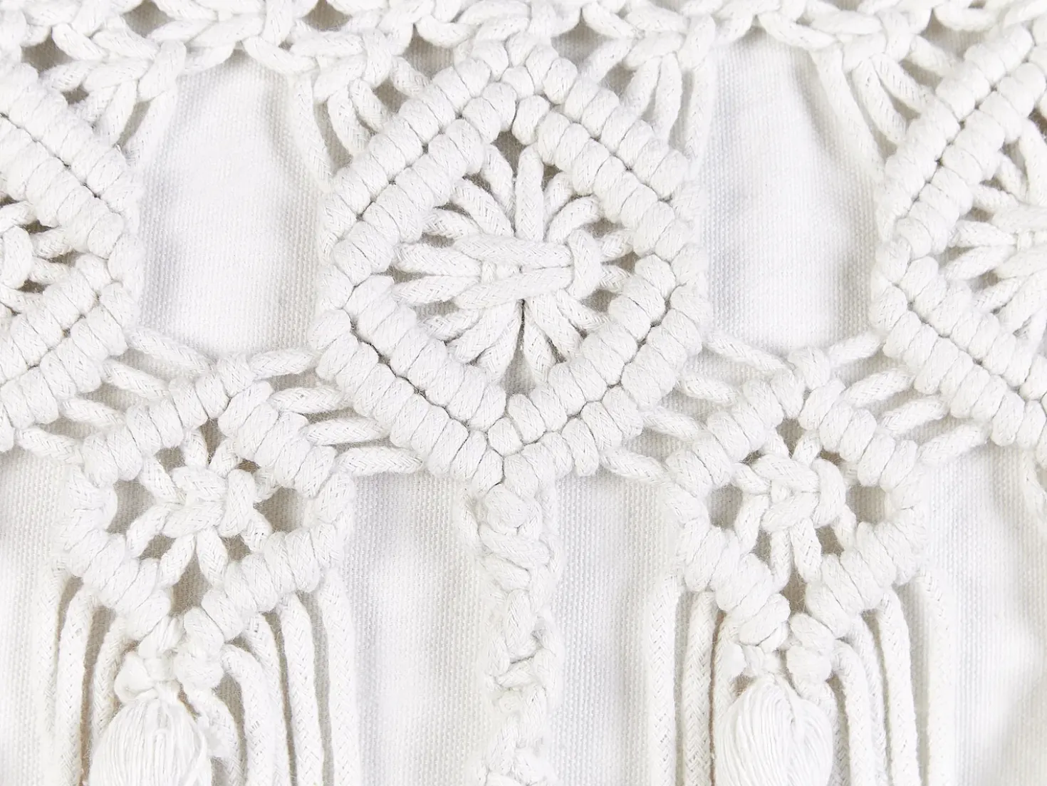 Set di 2 cuscini BAMIAN Cotone 45 x 45 cm Bianco sporco Trama geometrica