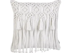 Set di 2 cuscini BAMIAN Cotone 45 x 45 cm Bianco sporco Trama geometrica