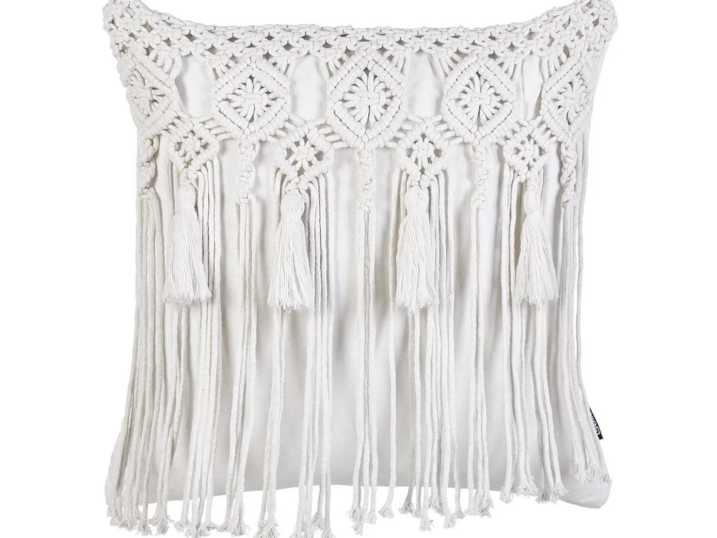 Set di 2 cuscini BAMIAN Cotone 45 x 45 cm Bianco sporco Trama geometrica