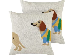 Set di 2 cuscini BATTAL Cotone 45 x 45 cm Beige