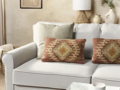 Set di 2 cuscini BEEL Iuta 30 x 50 cm Multicolore Trama orientale