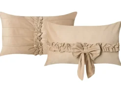 Set di 2 cuscini BELLE Velluto 30 x 50 cm Beige Tinta unita