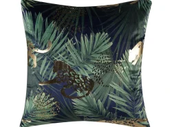Set di 2 cuscini BELLEROSE Velluto 45 x 45 cm Verde scuro Trama di piante