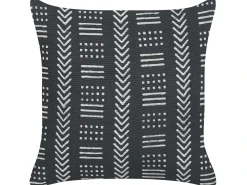 Set di 2 cuscini BENZOIN Cotone 45 x 45 cm Nero Trama geometrica