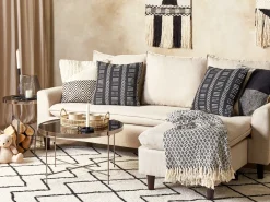 Set di 2 cuscini BENZOIN Cotone 45 x 45 cm Nero Trama geometrica