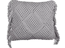 Set di 2 cuscini BESHAM Cotone 45 x 45 cm Grigio Trama geometrica