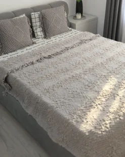 Set di 2 cuscini BESHAM Cotone 45 x 45 cm Grigio Trama geometrica