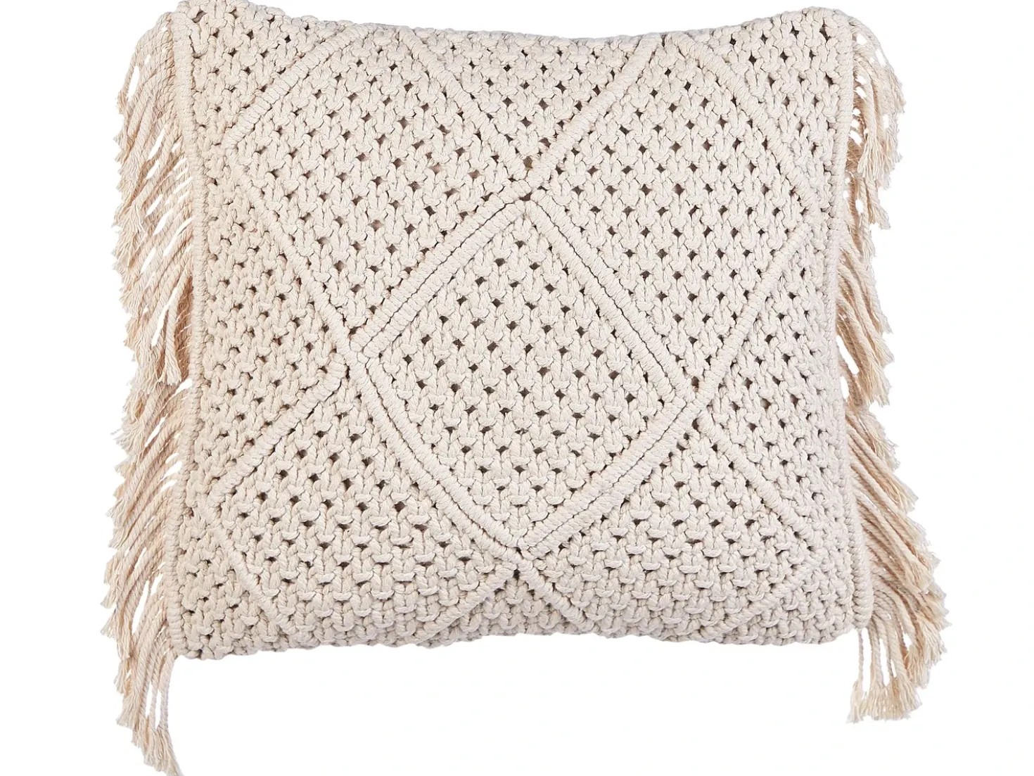 Set di 2 cuscini BESHAM Cotone 45 x 45 cm Beige chiaro Trama geometrica