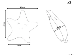 Set di 2 cuscini BHOPAL Cotone 40 x 40 cm Grigio Stella