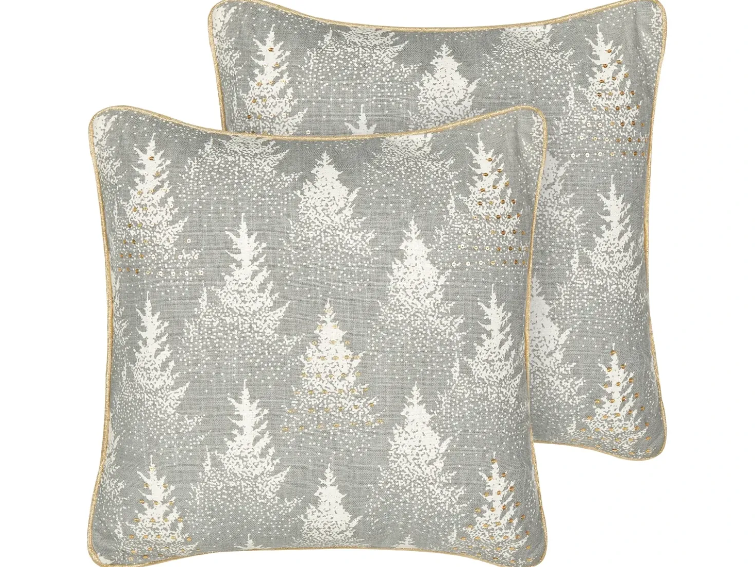 Set di 2 cuscini BILLBERGIA Cotone 45 x 45 cm Grigio Modello natalizio