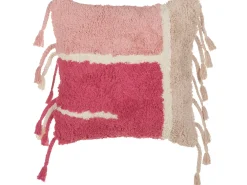 Set di 2 cuscini BISTORTA Cotone 45 x 45 cm Rosa Trama geometrica