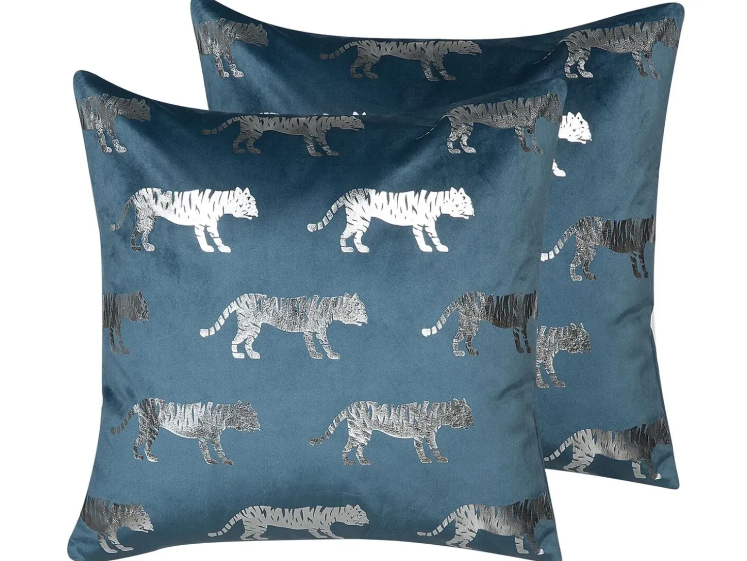 Set di 2 cuscini BLUEBELL Velluto 45 x 45 cm Blu Trama animale