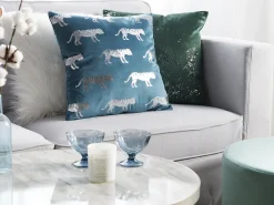 Set di 2 cuscini BLUEBELL Velluto 45 x 45 cm Blu Trama animale