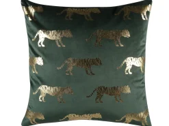 Set di 2 cuscini BLUEBELL Velluto 45 x 45 cm Verde scuro Trama animale