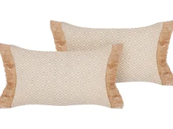 Set di 2 cuscini BOATH 30 x 50 cm Beige Tinta unita