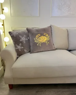 Set di 2 cuscini BOSSIELLA Cotone 45 x 45 cm Tortora Trama animale