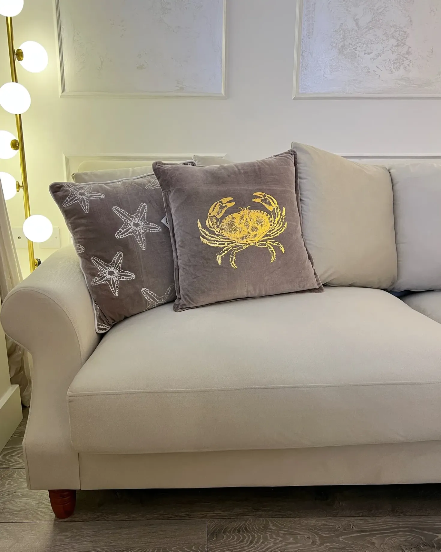 Set di 2 cuscini BOSSIELLA Cotone 45 x 45 cm Tortora Trama animale