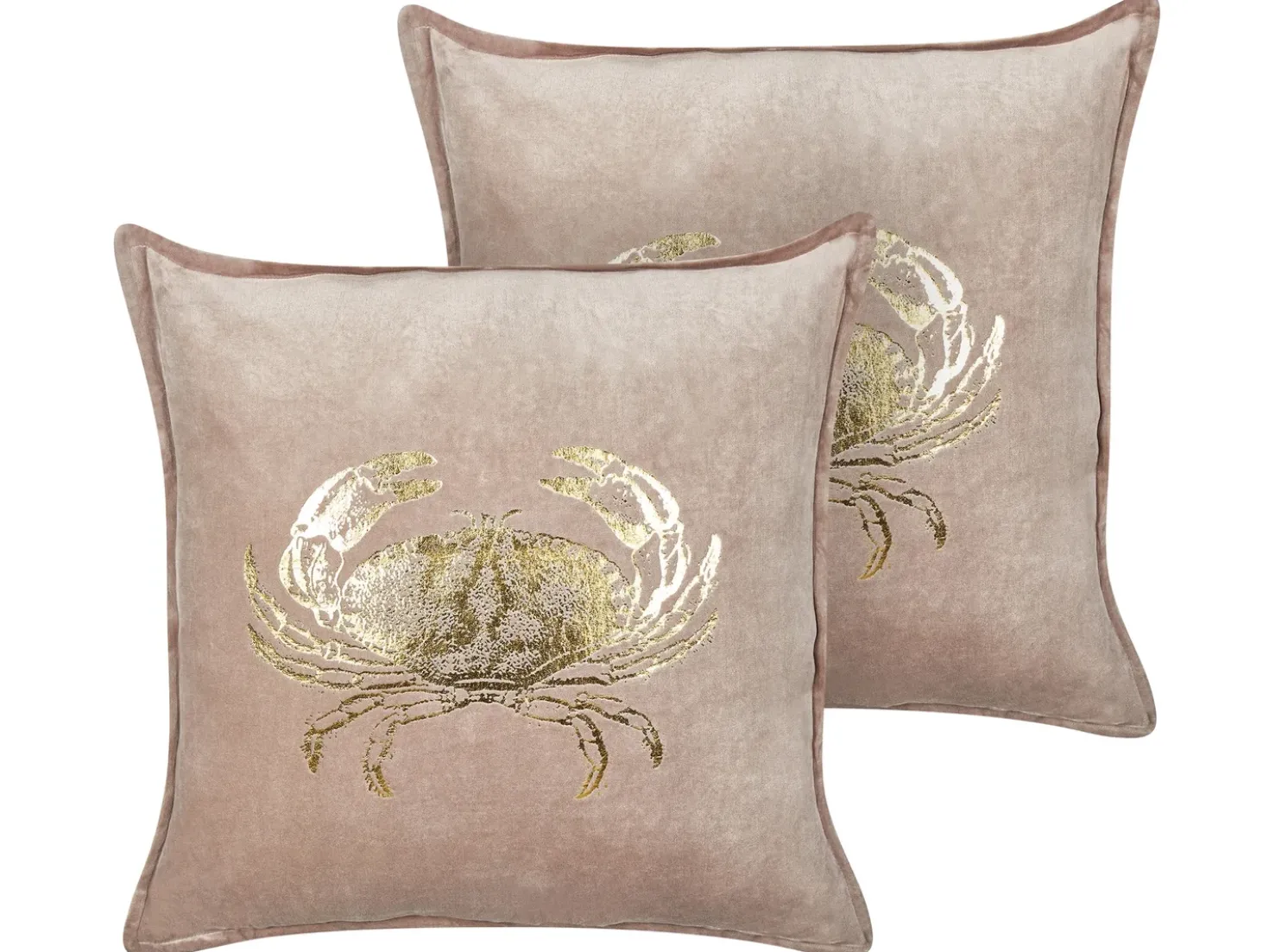 Set di 2 cuscini BOSSIELLA Cotone 45 x 45 cm Tortora Trama animale