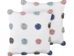 Set di 2 cuscini BRACKEN Cotone 45 x 45 cm Bianco