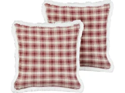 Set di 2 cuscini BROOKIES 45 x 45 cm Rosso scuro Modello natalizio