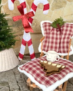 Set di 2 cuscini BROOKIES 45 x 45 cm Rosso scuro Modello natalizio
