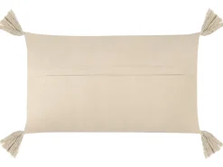 Set di 2 cuscini CAESIA Cotone 30 x 50 cm Beige chiaro Tinta unita