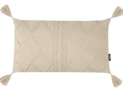 Set di 2 cuscini CAESIA Cotone 30 x 50 cm Beige chiaro Tinta unita