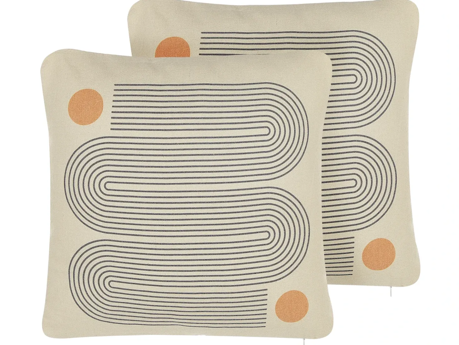 Set di 2 cuscini CALIBRACHOA 45 x 45 cm Bianco Trama geometrica