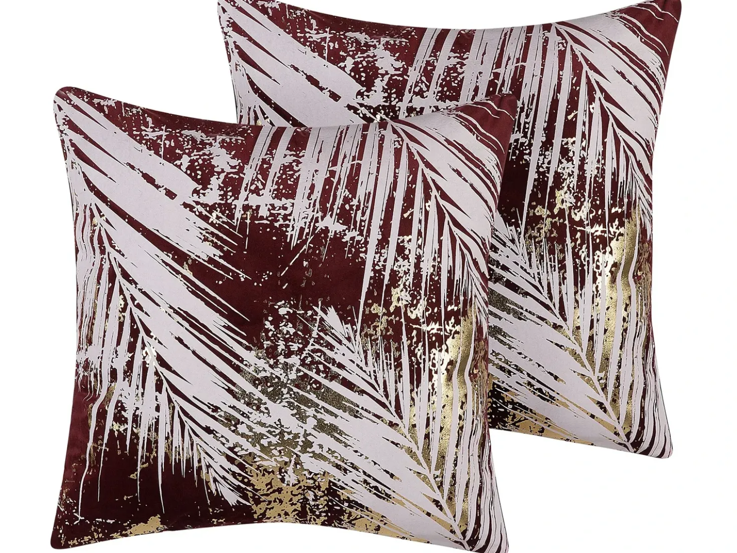 Set di 2 cuscini CALLA Velluto 45 x 45 cm Rosso Trama di piante