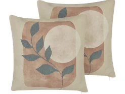 Set di 2 cuscini CALLIOPSIS 45 x 45 cm Bianco Trama astratta