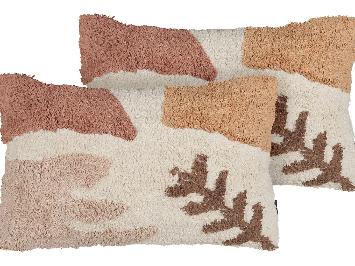 Set di 2 cuscini CAMASSIA Cotone 30 x 50 cm Beige Trama astratta