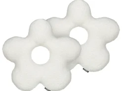 Set di 2 cuscini CAMPONULA Bouclé 40 x 40 cm Bianco sporco Tinta unita