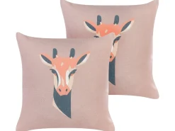 Set di 2 cuscini CANDELABRA 45 x 45 cm Rosa Trama animale